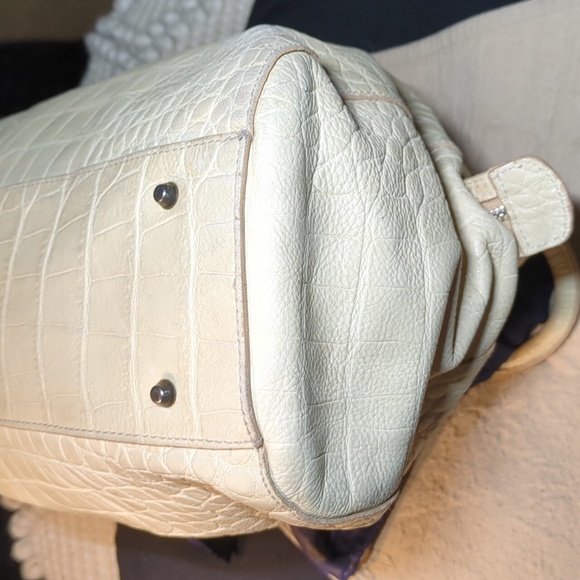 Furla Cream Satchel with Navy Scarf Accent NOW ONLY $130 - Picture 7 of 10